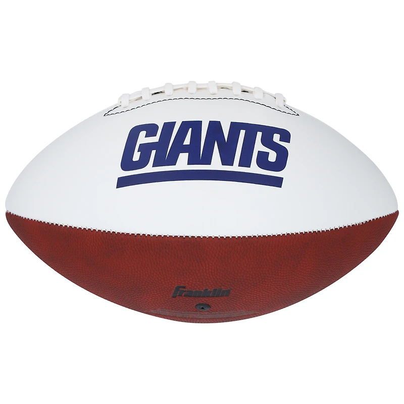 Ballon de football Franklin White Panel autographié par Abdul Carter, New York Giants