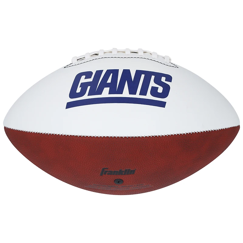 Ballon de football Franklin White Panel autographié par Abdul Carter, New York Giants, avec l'inscription « 3rd Pick »