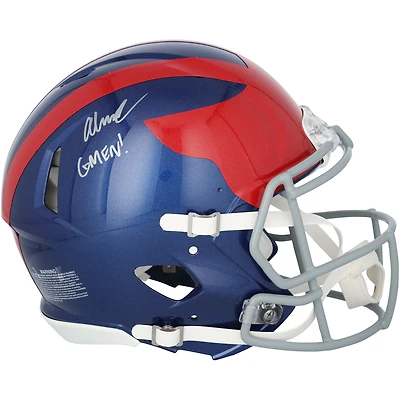 Casque Riddell Authentic 2024 Alternate Speed autographié par Abdul Carter des New York Giants avec inscription « GMEN ! »