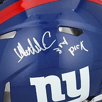 Casque Riddell Speed authentique autographié par Abdul Carter des New York Giants avec inscription « 3rd Pick »