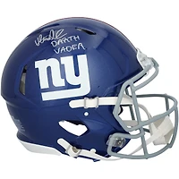 Casque Riddell Speed ​​authentique autographié par Abdul Carter des New York Giants avec inscription « Dark Vador »