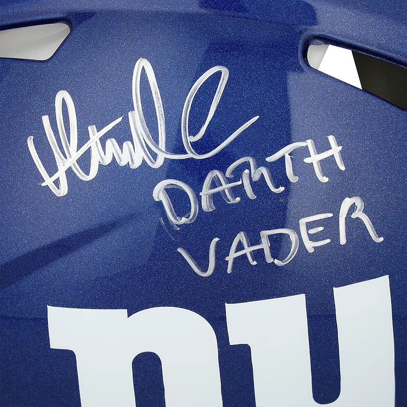 Casque Riddell Speed ​​authentique autographié par Abdul Carter des New York Giants avec inscription « Dark Vador »