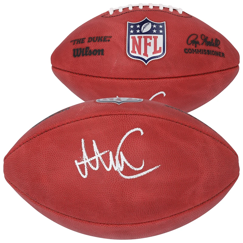 Ballon de football Wilson Duke en couleur autographié par Abdul Carter des New York Giants