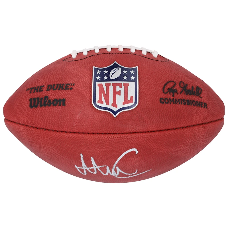 Ballon de football Wilson Duke en couleur autographié par Abdul Carter des New York Giants