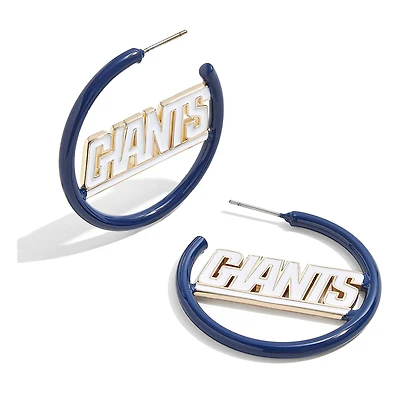 Boucles d'oreilles créoles en émail BaubleBar New York Giants
