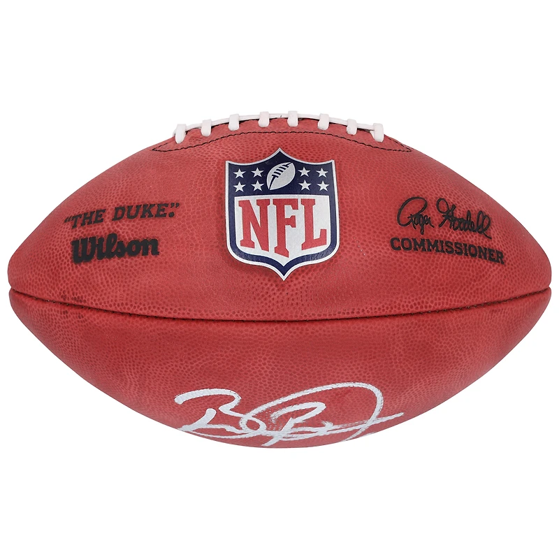 Ballon de football américain Wilson Duke en couleur, autographié par Brian Burns des Giants de New York