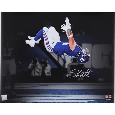 Cam Skattebo New York Giants Autographed 16" x 20" 2025 Week 3 Touchdown Celebration Backflip Spotlight Photograph