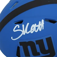 Casque Riddell Rave Speed ​​Mini autographié par Cam Skattebo des New York Giants