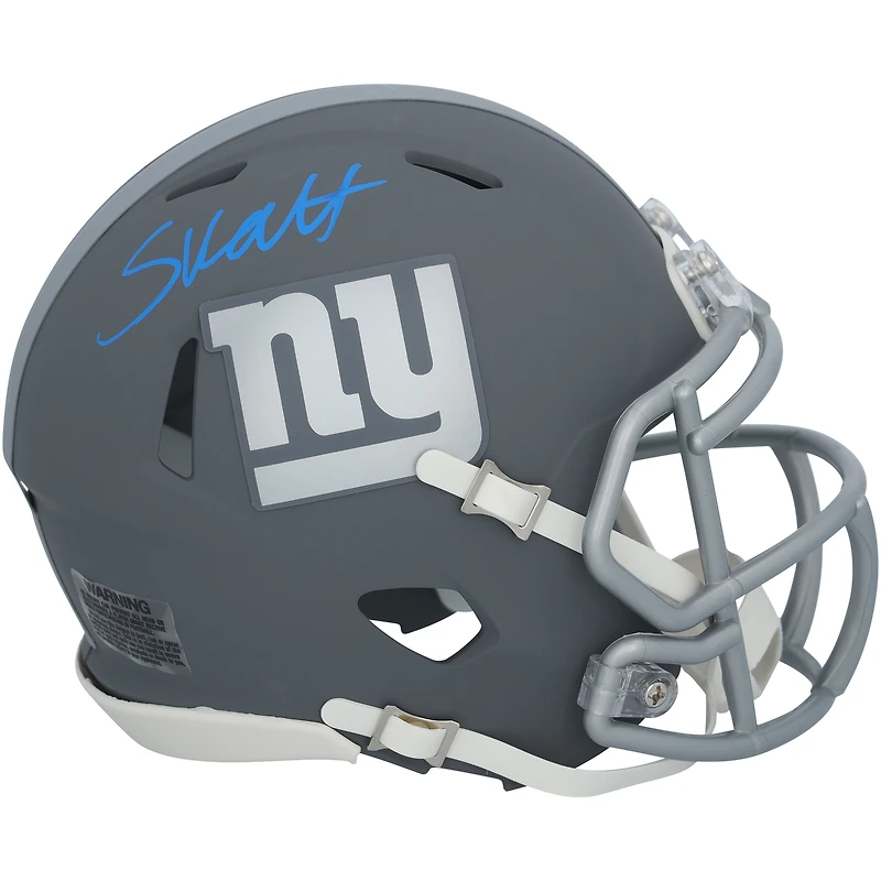 Casque Riddell Slate Speed ​​Mini autographié par Cam Skattebo des New York Giants