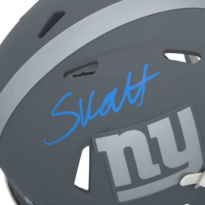 Casque Riddell Slate Speed ​​Mini autographié par Cam Skattebo des New York Giants