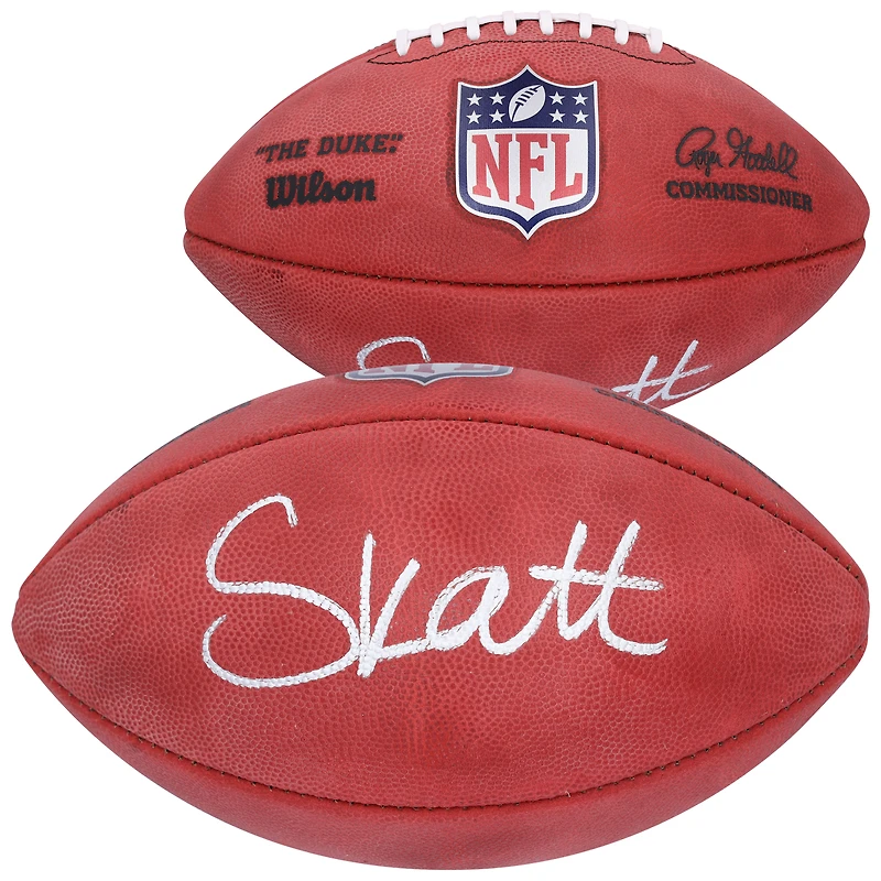 Ballon de football Wilson Duke autographié par Cameron Skattebo, multi-équipes de la NFL, en couleur
