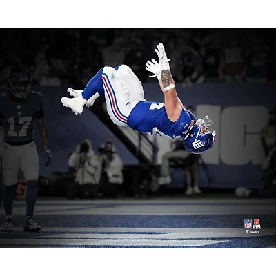 Cam Skattebo New York Giants Unsigned 2025 Week 3 Touchdown Celebration Backflip Spotlight Photograph