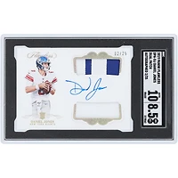 Carte recrue autographiée de Daniel Jones (New York Giants), Panini Flawless Dual Relic 2019, n° DPA-DJ, n° 2/25, authentifiée SGC, note 8,5/10.