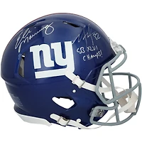 V106832 Giants Mario Manningham et Eli Manning New York Giants Casque Riddell Speed ​​authentique dédicacé avec inscription « SB XLVI Champs » Mario Manningham, Eli Manning CASQUE AUT PRO 45824 AUTEQPHEL PHLTMA0666 #14