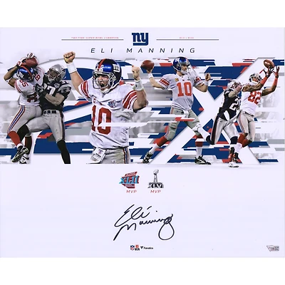 Eli Manning New York Giants Autographed 16" x 20" Super Bowl Plays Collage Photograph