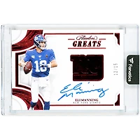 Carte autographiée d'Eli Manning (New York Giants) - Panini Flawless Greats Ruby 2025 #G-ELI #12/15