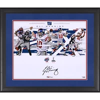 Eli Manning New York Giants Autographed Framed 16" x 20" Super Bowl Plays Collage Photograph 