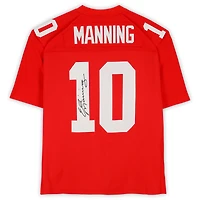 Maillot Legacy rouge Mitchell & Ness 2004 autographié par Eli Manning des Giants de New York