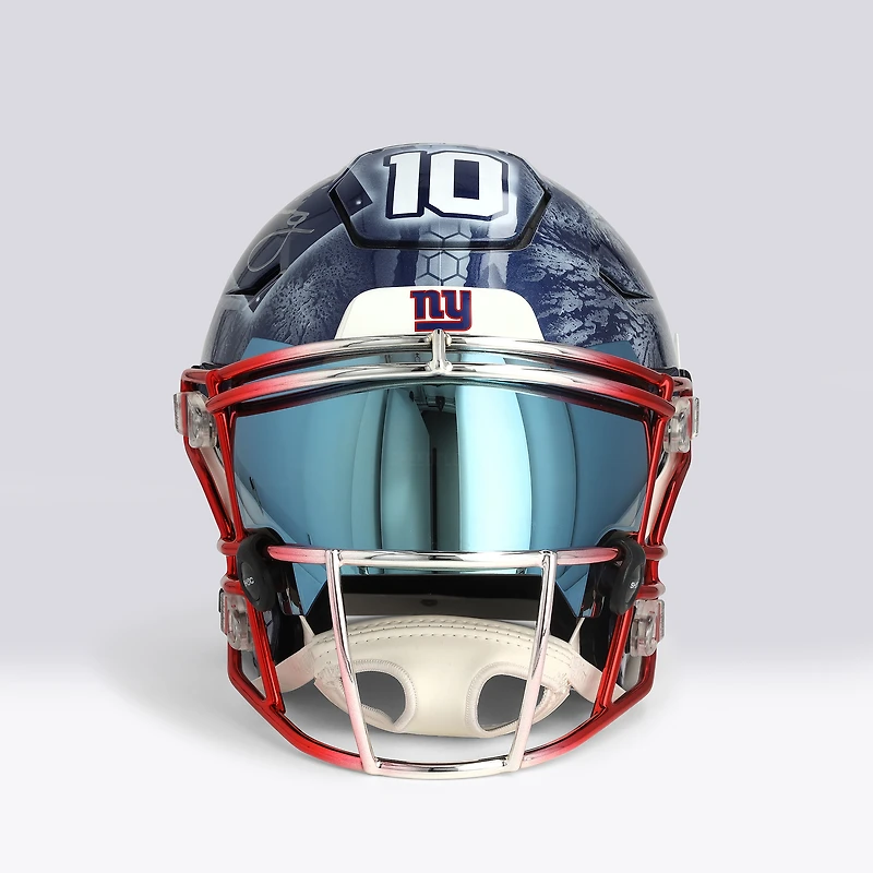Eli Manning New York Giants Autographed Riddell Speed Flex Authentic Helmet - Art by Art Cabal