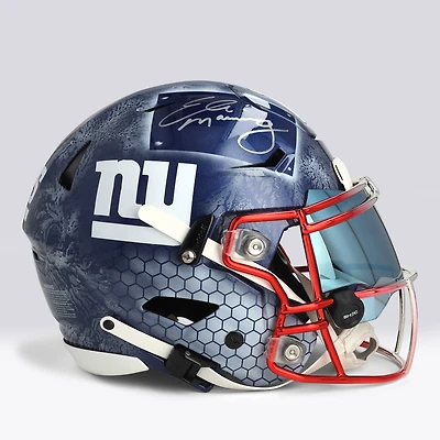 Eli Manning New York Giants Autographed Riddell Speed Flex Authentic Helmet - Art by Art Cabal