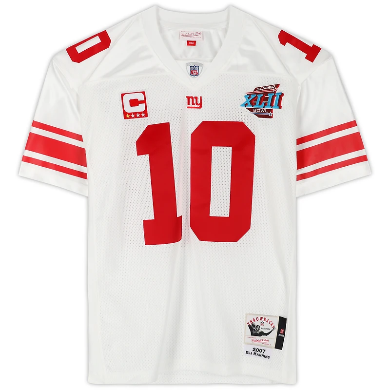 Eli Manning New York Giants Autographed Super Bowl XLII White Mitchell & Ness Authentic Jersey