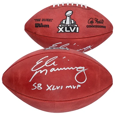 Eli Manning New York Giants Autographed Super Bowl XLVI Pro Football with ''SB XLVI MVP'' Inscription