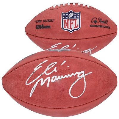 Ballon de football Wilson Duke dédicacé par Eli Manning des New York Giants