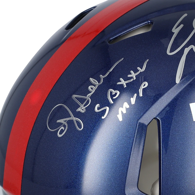 Casque authentique Riddell Speed autographié par Eli Manning, Phil Simms et Otis Anderson des New York Giants avec plusieurs inscriptions MVP du Super Bowl