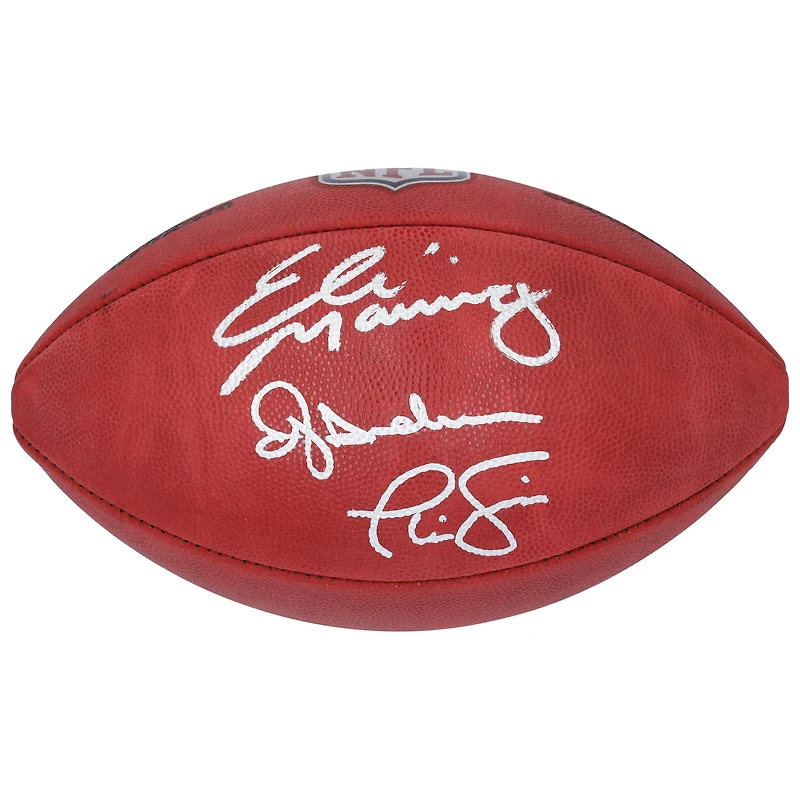 Ballon de football Wilson Duke en couleur autographié par Eli Manning, Phil Simms et Otis Anderson des Giants de New York