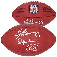 Ballon de football Wilson Duke en couleur autographié par Eli Manning, Phil Simms et Otis Anderson des Giants de New York