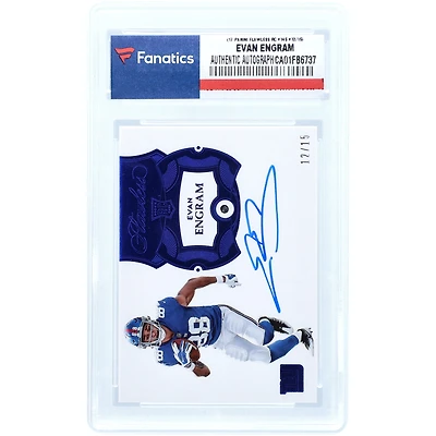 Carte de recrue autographiée d'Evan Engram (New York Giants) 2017 Panini Flawless Sapphire n° 145, n° 12/15