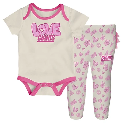 Ensemble 2 pièces body et pantalon pour nouveau-né bébé blanc New York Giants All The Love