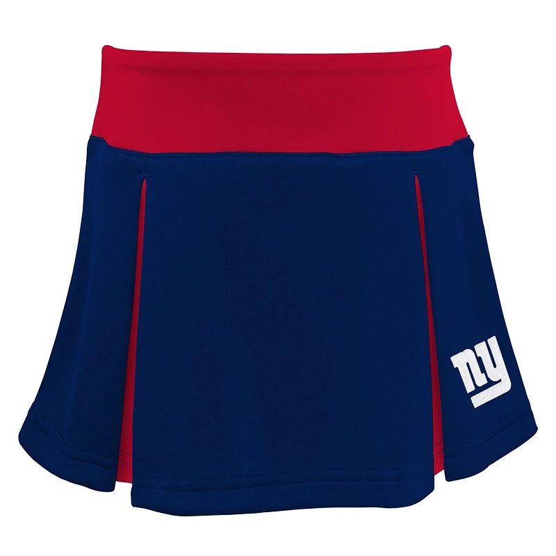 Ensemble deux pièces de pom-pom girl Royal New York Giants pour filles d'âge préscolaire, avec bloomer