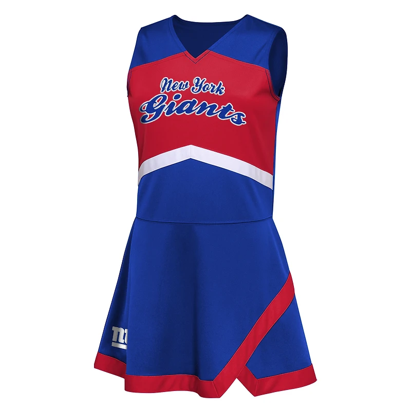 Filles préscolaires Royal New York Giants deux pièces Cheer Captain Jumper Dress avec Bloomer Set