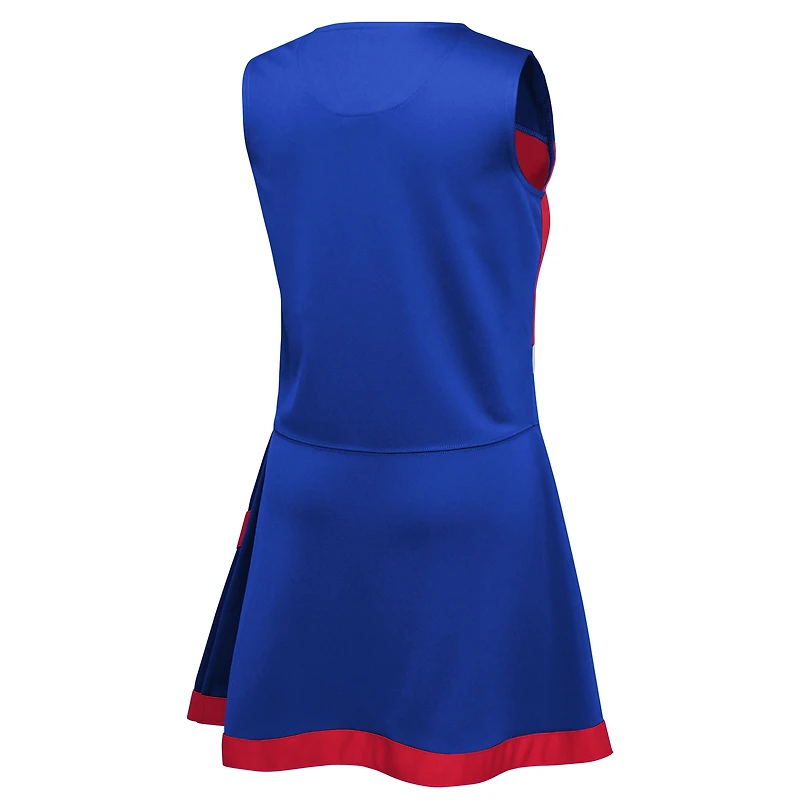 Filles préscolaires Royal New York Giants deux pièces Cheer Captain Jumper Dress avec Bloomer Set