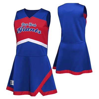 Filles préscolaires Royal New York Giants deux pièces Cheer Captain Jumper Dress avec Bloomer Set