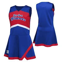 Filles préscolaires Royal New York Giants deux pièces Cheer Captain Jumper Dress avec Bloomer Set