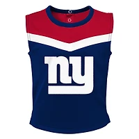 Ensemble de pom-pom girl deux pièces avec bloomer pour filles Royal New York Giants Spirit Cheer