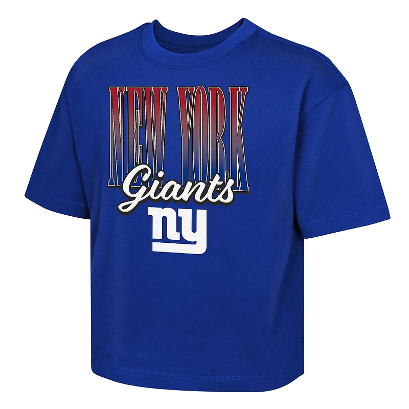 T-shirt ample Outerstuff Royal New York Giants Big City pour jeunes filles