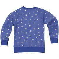 Sweat-shirt en molleton à revers Shimmer Star pour jeunes filles, Wes & Willy Royal, New York Giants