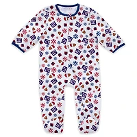 Infant & Newborn WEAR by Erin Andrews New York Giants Holiday Full-Zip Sleeper Bib Set