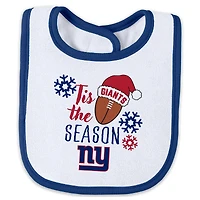 Infant & Newborn WEAR by Erin Andrews New York Giants Holiday Full-Zip Sleeper Bib Set