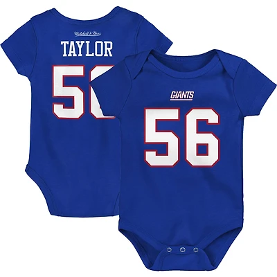 Infant Mitchell & Ness Lawrence Taylor Royal New York Giants Mainliner Retired Player Name Number Bodysuit