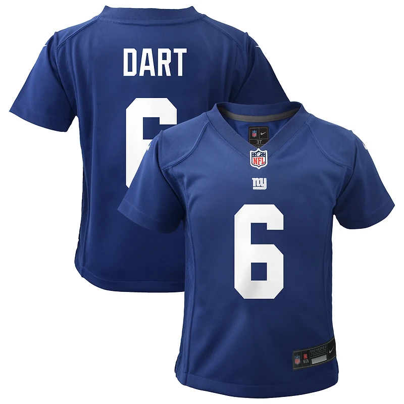 Maillot de match Nike Jaxson Dart Royal pour bébé, New York Giants