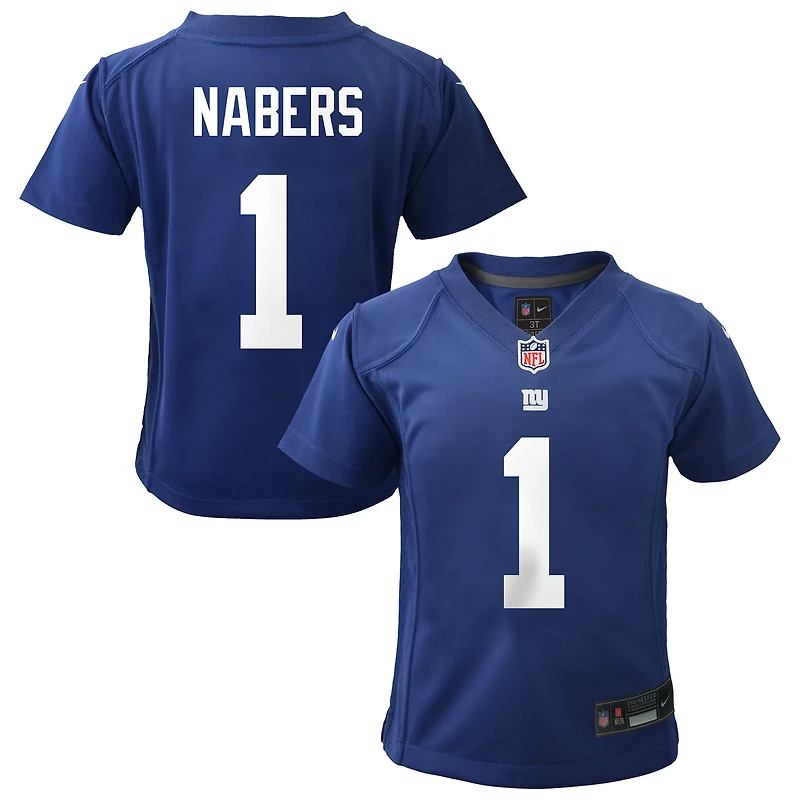 Maillot de jeu Nike Malik Nabers Royal New York Giants pour enfant