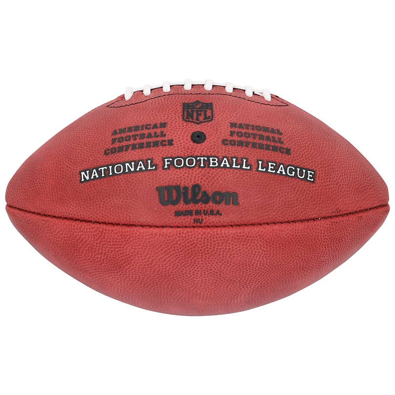 Ballon de football Wilson Duke en couleur autographié par Jaxson Dart et Cam Skattebo des New York Giants