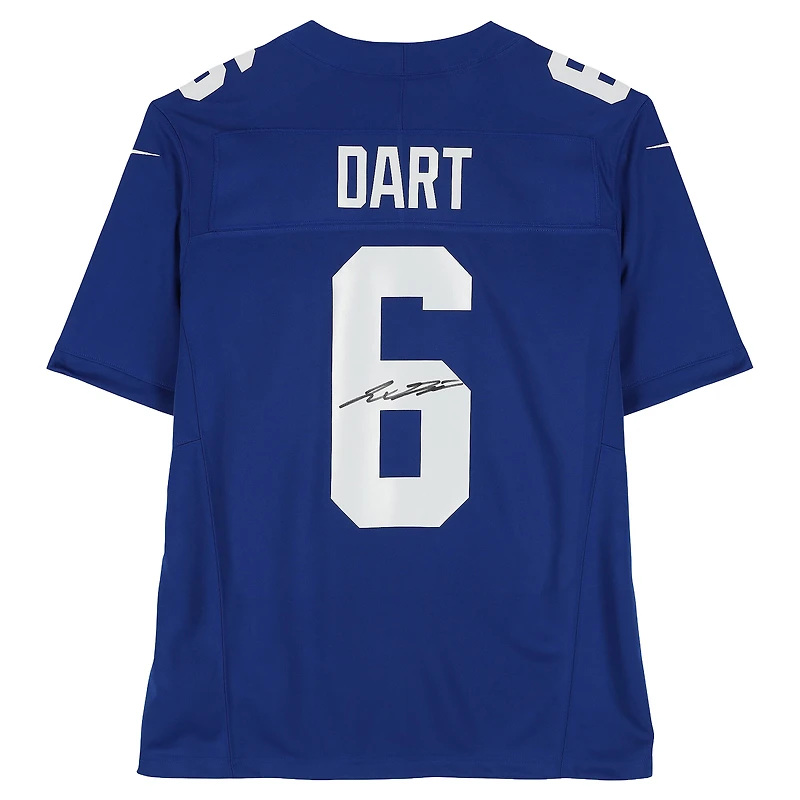 Jaxson Dart New York Giants Autographed Blue Nike Vapor Fuse Limited Jersey