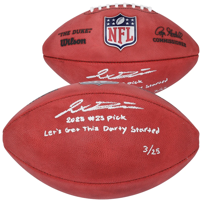 V106832 Giants Jaxson Dart New York Giants Ballon de football couleur autographié Duke avec plusieurs inscriptions - Édition limitée à 25 0 Jaxson Dart AUT FOOTBALL 45772 AUTBALFTB FTBLDA0101