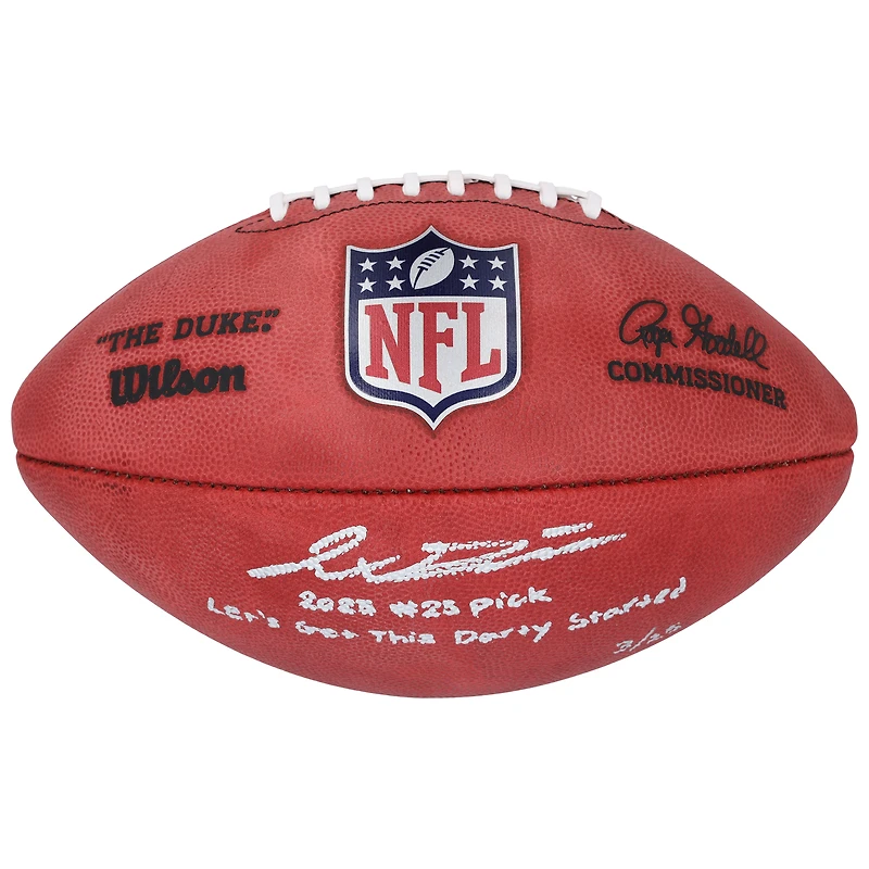V106832 Giants Jaxson Dart New York Giants Ballon de football couleur autographié Duke avec plusieurs inscriptions - Édition limitée à 25 0 Jaxson Dart AUT FOOTBALL 45772 AUTBALFTB FTBLDA0101