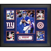 Collage encadré de 5 photos de Jaxson Dart (New York Giants) - 51 x 61 cm (20 x 24 pouces) avec un morceau de ballon de football américain utilisé lors d'un match - Édition limitée à 500 exemplaires